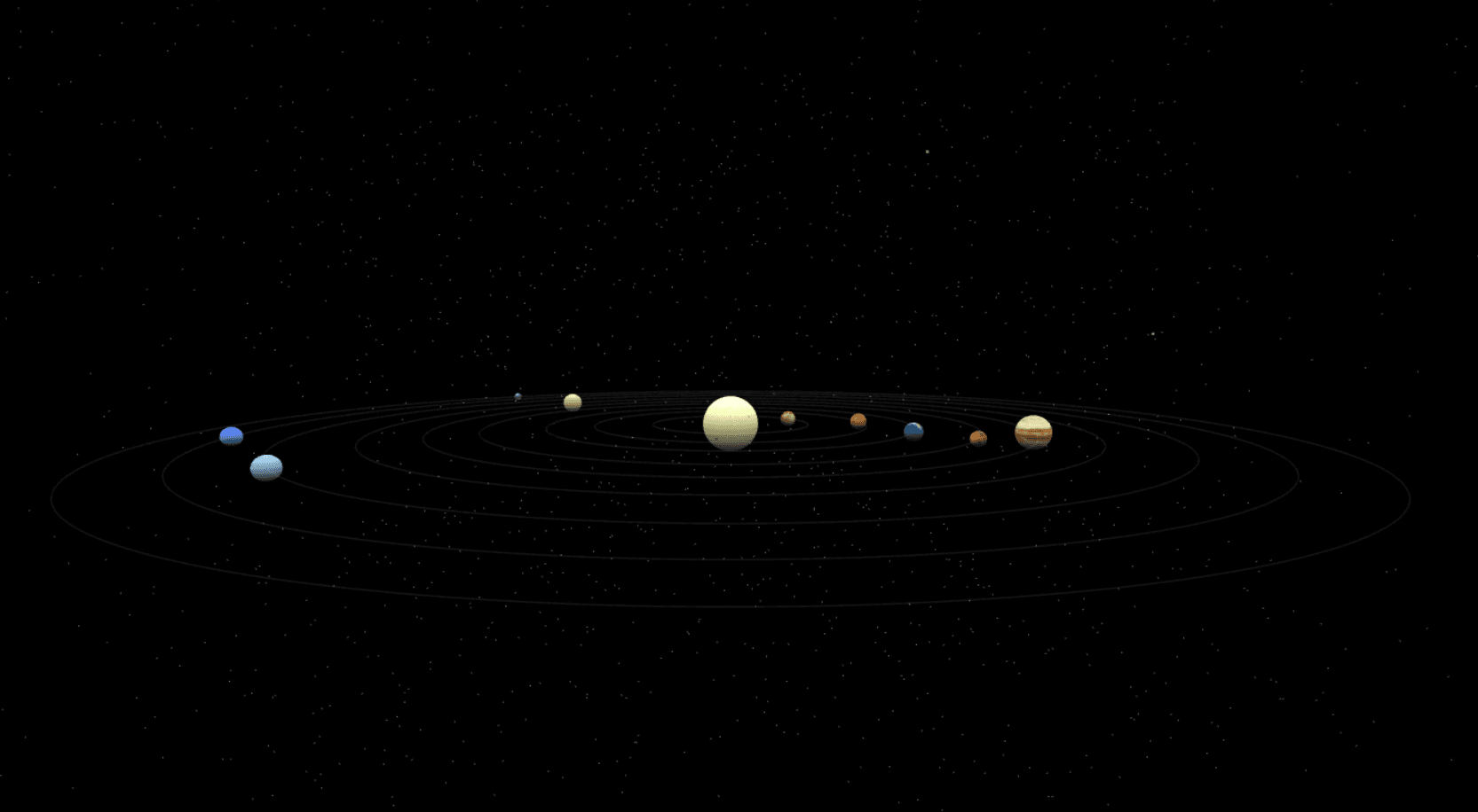 A 3D solar system built with ThreeJS